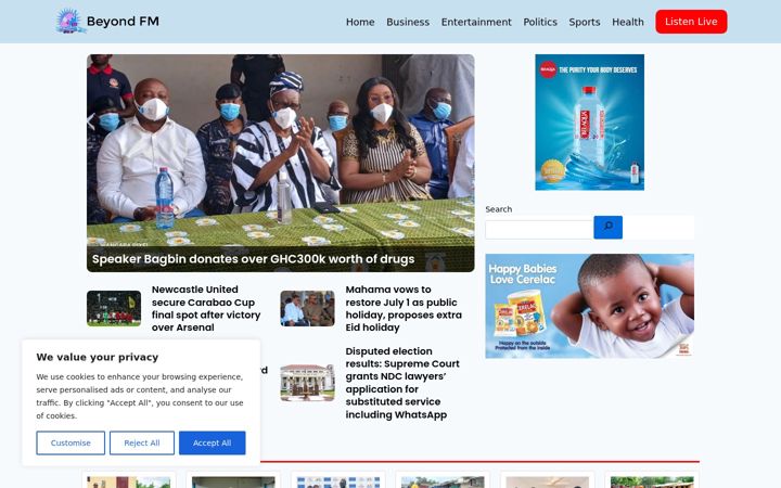 Screenshot of beyondfmonline.com