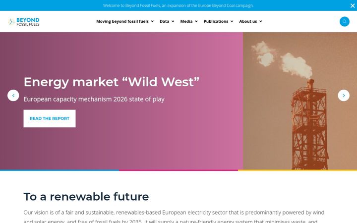 Screenshot of beyondfossilfuels.org