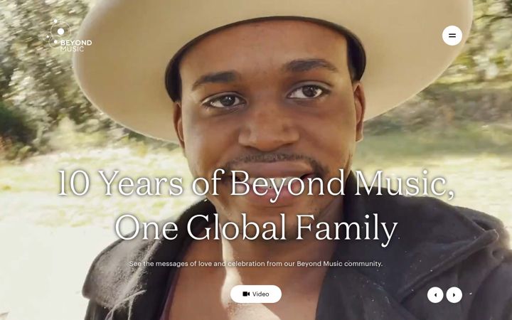Captură de ecran a beyondmusic.org