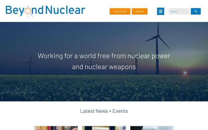 Screenshot of beyondnuclear.org