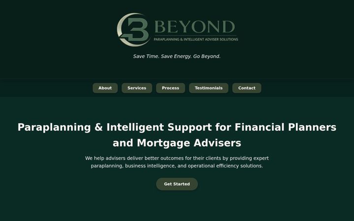 Screenshot of beyondparaplanning.co.uk