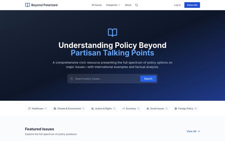 Screenshot of beyondpolarized.com