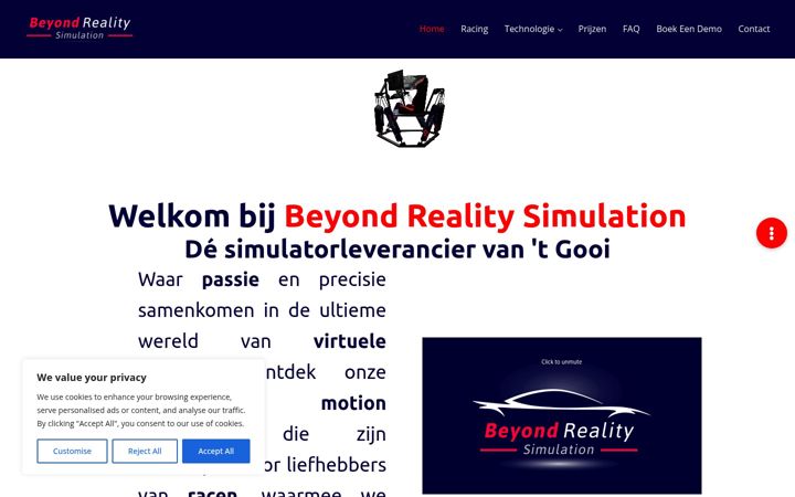 Skærmbillede af beyondrealitysimulation.nl