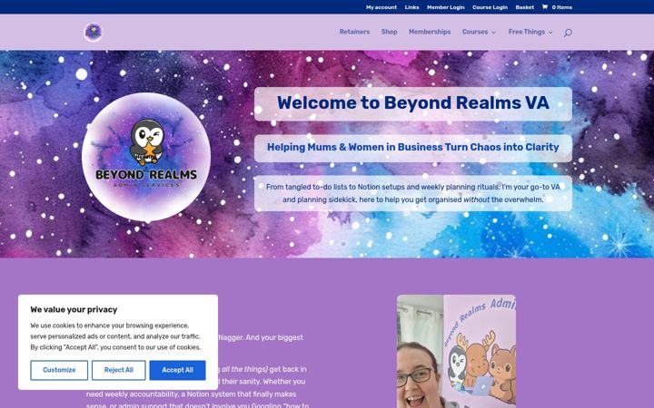 Screenshot of beyondrealmsva.co.uk