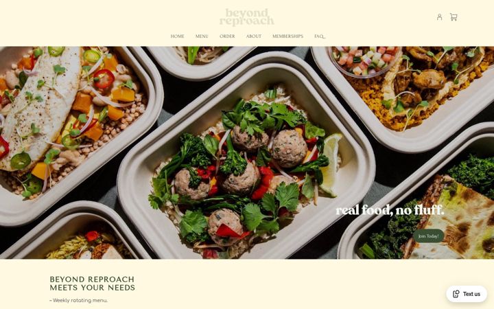 Screenshot of beyondreproachmeals.com