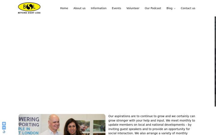 Screenshot of beyondsightloss.org.uk
