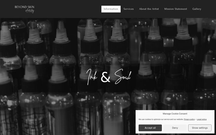 Screenshot of beyondskinartistry.com