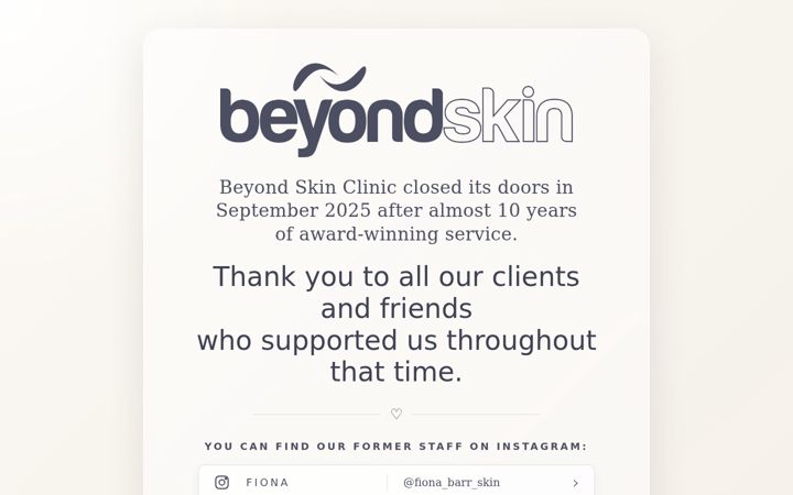 Screenshot of beyondskinclinic.com