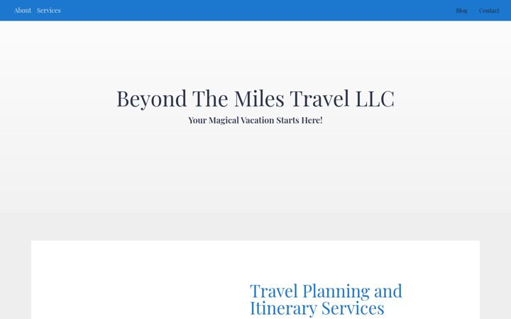 Screenshot of beyondthemilestravel.com
