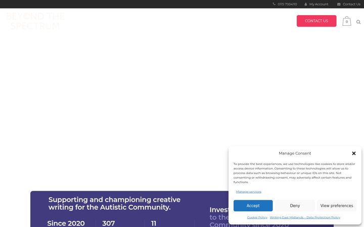 Screenshot of beyondthespectrum.uk