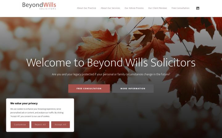 Screenshot of beyondwills.co.uk