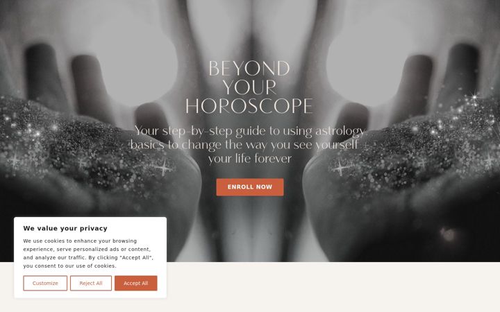 Screenshot of beyondyourhoroscope.com