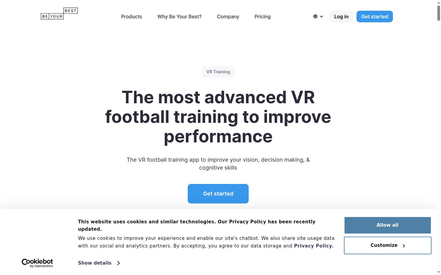 Screenshot del banner di consenso mostrato prima di qualsiasi interazione