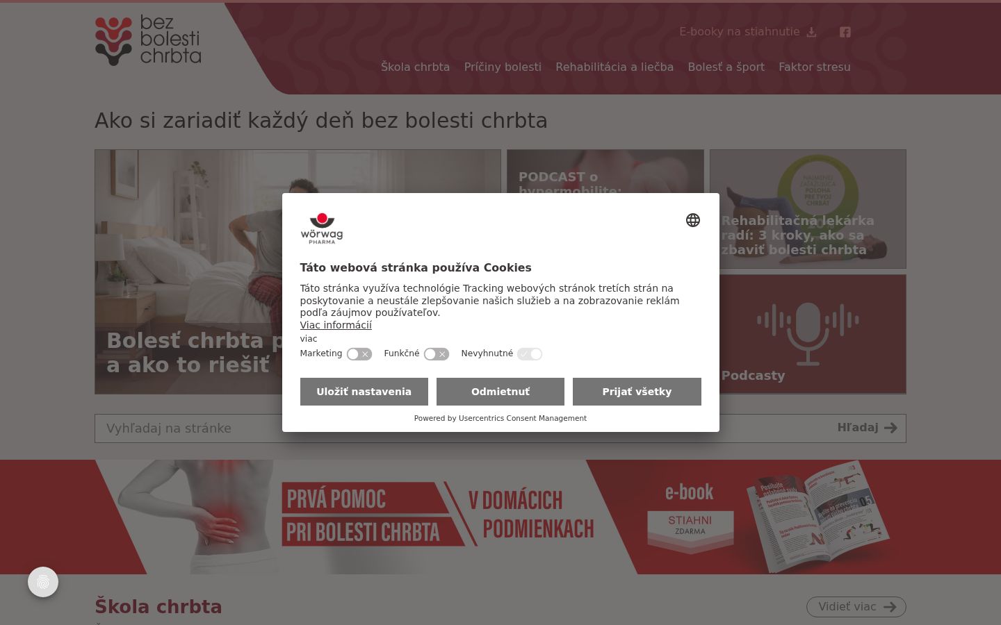 Captura de ecrã do banner de consentimento apresentado antes de qualquer interação