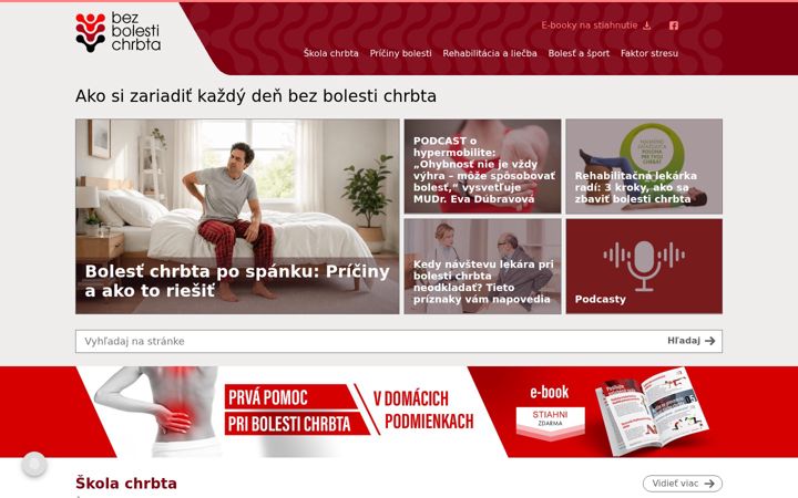 Screenshot of bezbolestichrbta.sk