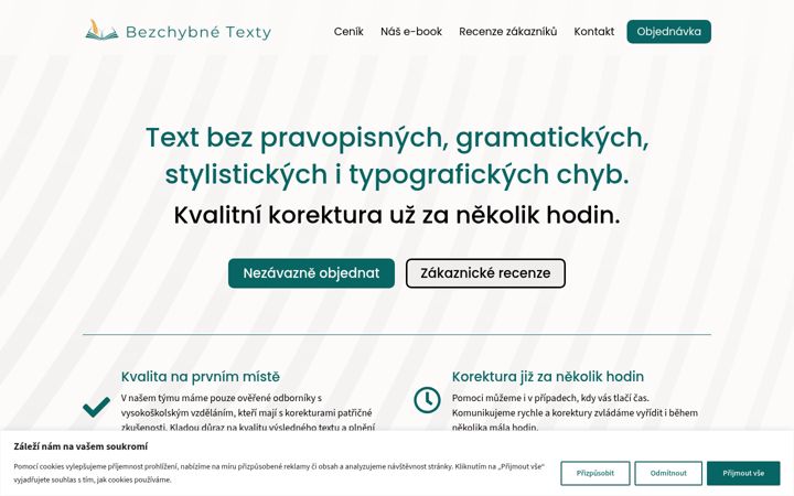 Screenshot of bezchybnetexty.com
