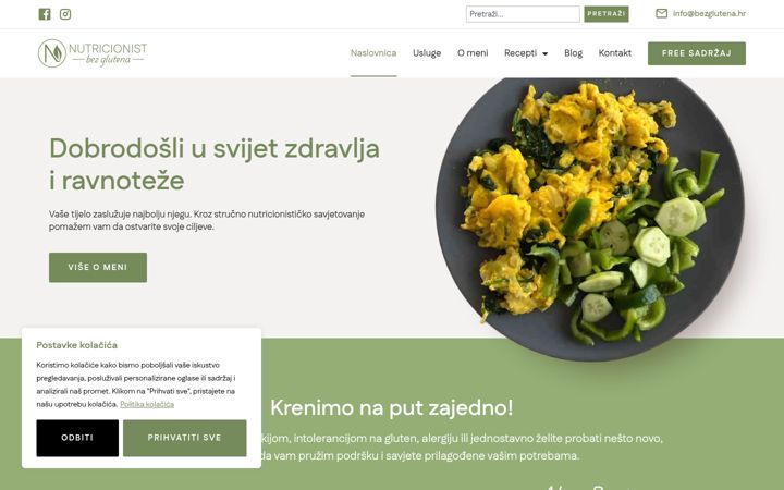 Screenshot di bezglutena.hr