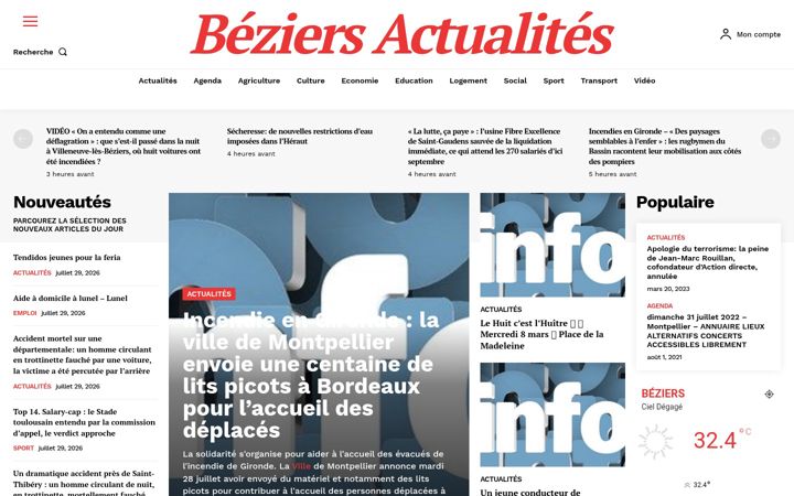 Screenshot of beziers-actualites.fr