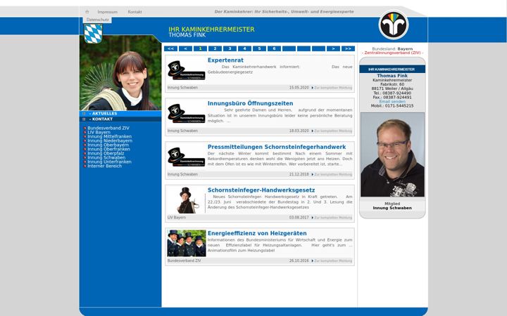 Screenshot of bezirkskaminkehrermeister-thomasfink.de