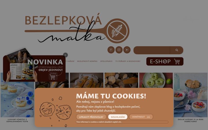Screenshot stránky bezlepkovamatka.cz