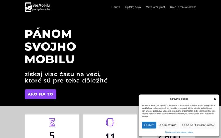 Screenshot of bezmobilu.sk