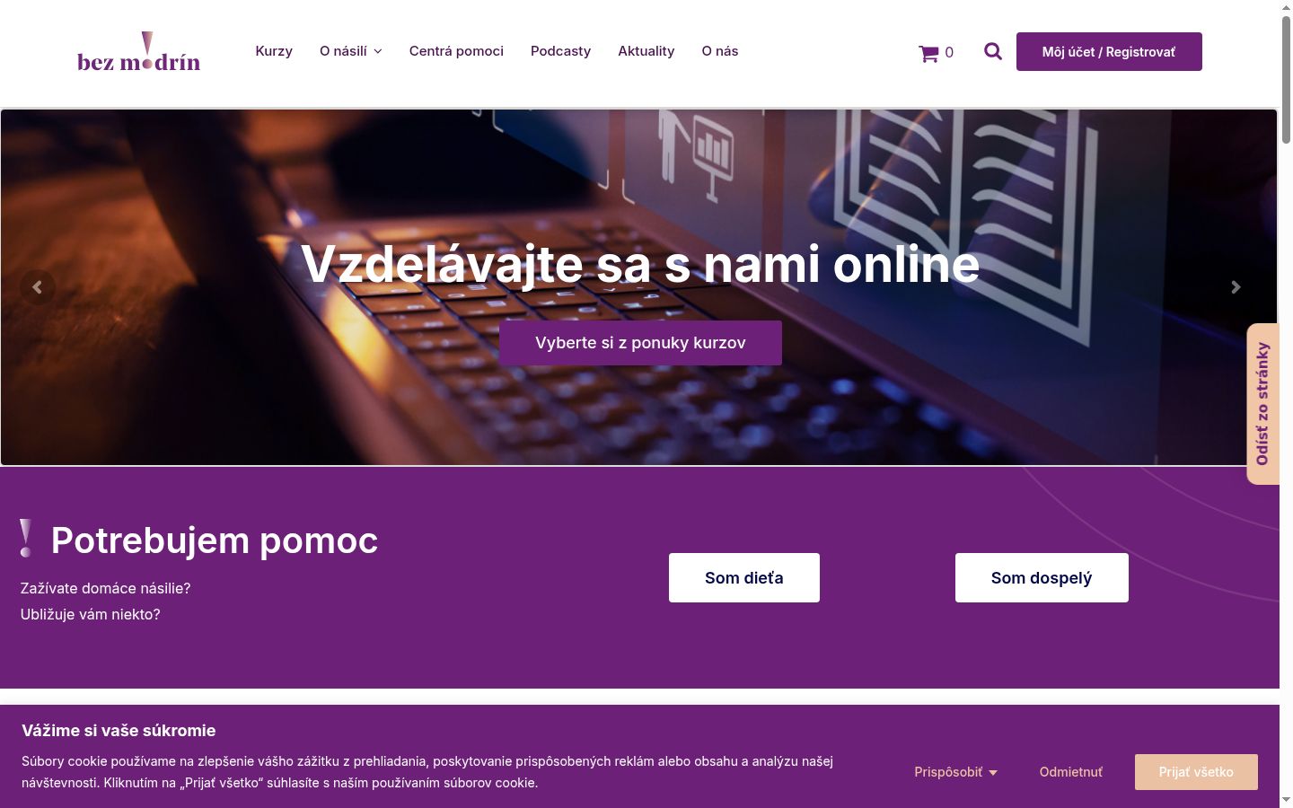 Sutikimo reklamjuostės, rodytos prieš bet kokią sąveiką, ekrano kopija