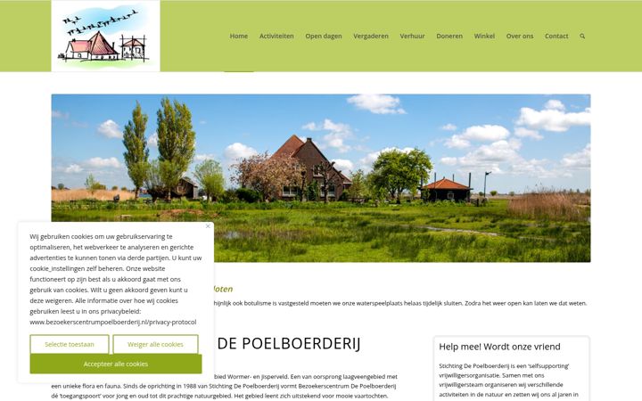 Ekrānuzņēmums no bezoekerscentrumpoelboerderij.nl