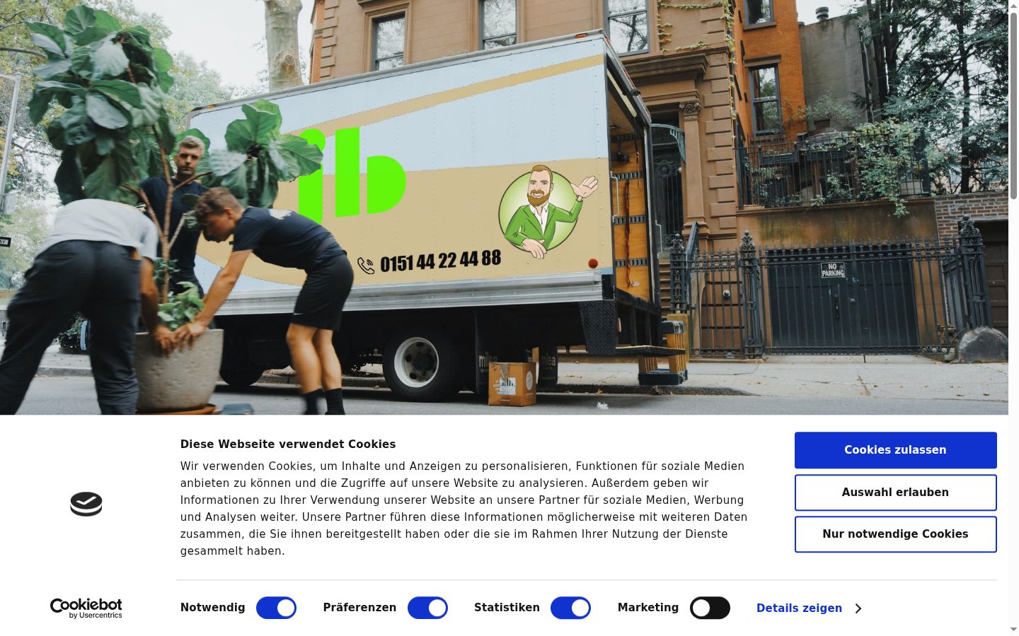 Screenshot of the consent banner shown before any interaction