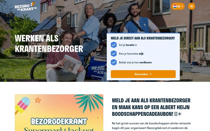 Snimka zaslona za bezorgdekrant.nl