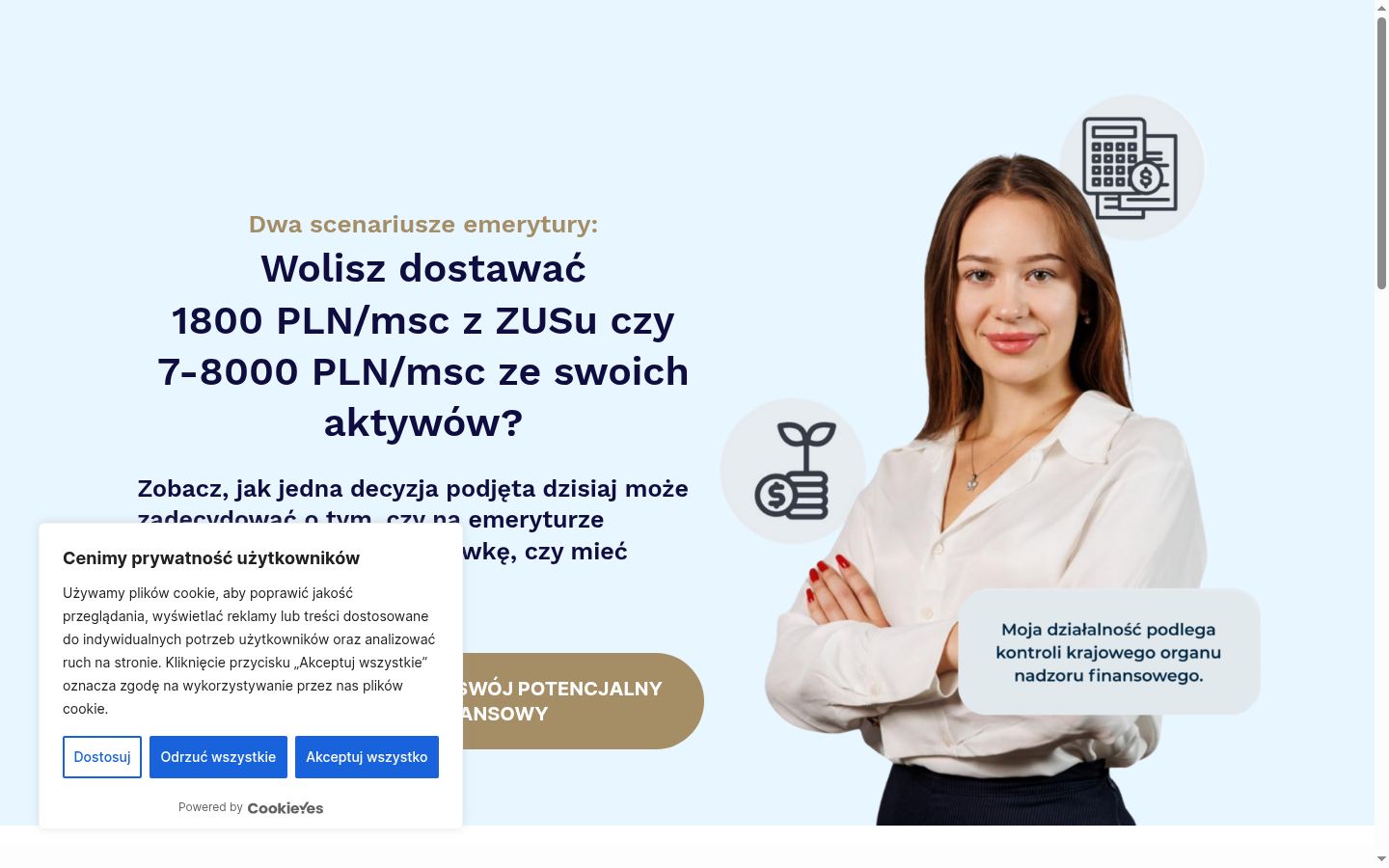 Snímek obrazovky baneru souhlasu zobrazeného před jakoukoli interakcí