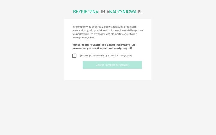 Screenshot of bezpiecznalinianaczyniowa.pl