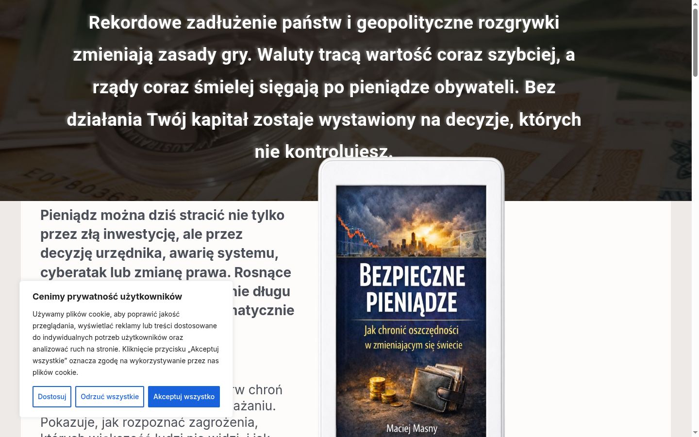 Screenshot des Einwilligungsbanners vor jeglicher Interaktion