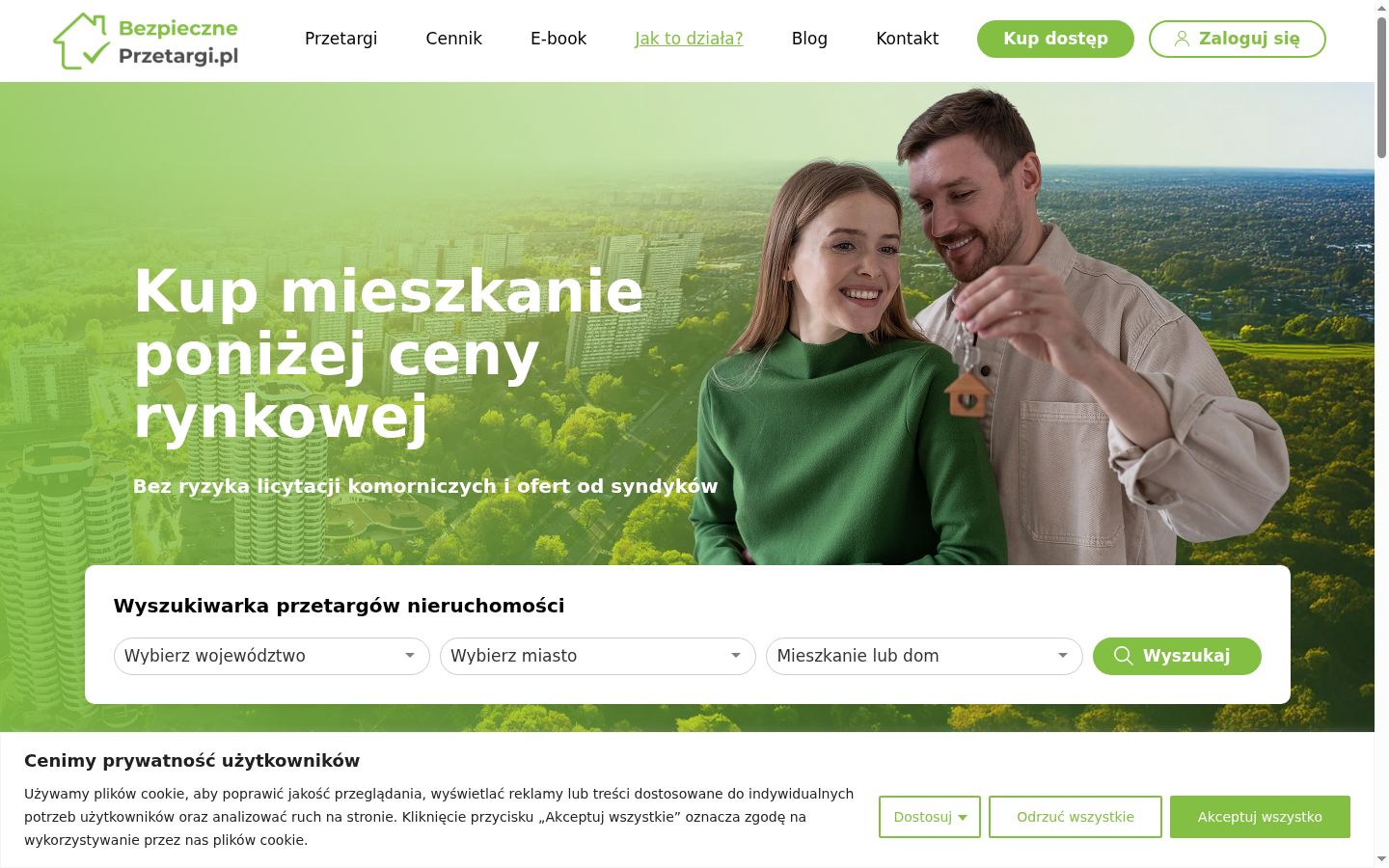 Zrzut ekranu banera zgody wyświetlanego przed jakąkolwiek interakcją