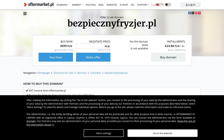 Screenshot ta' bezpiecznyfryzjer.pl
