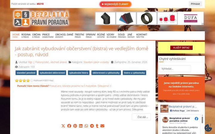 Ekrano kopija bezplatnapravniporadna.cz
