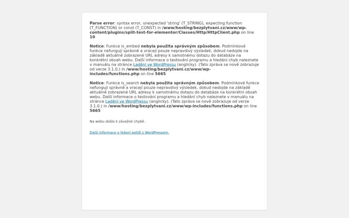 Screenshot of bezplytvani.cz