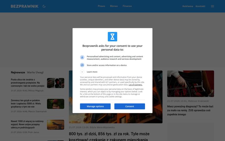 Screenshot of bezprawnik.pl