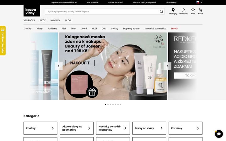 Screenshot of bezvavlasy.cz