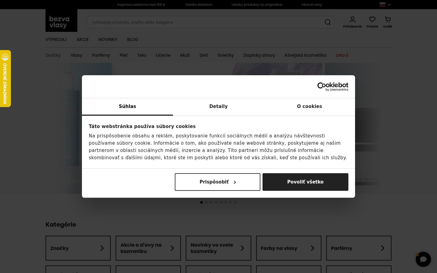 Snimka zaslona bannera za privolu prikazanog prije bilo kakve interakcije