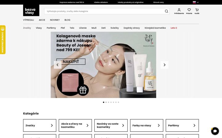Screenshot of bezvavlasy.sk