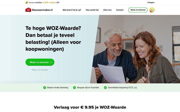 Ekrānuzņēmums no bezwaarmaker.nl