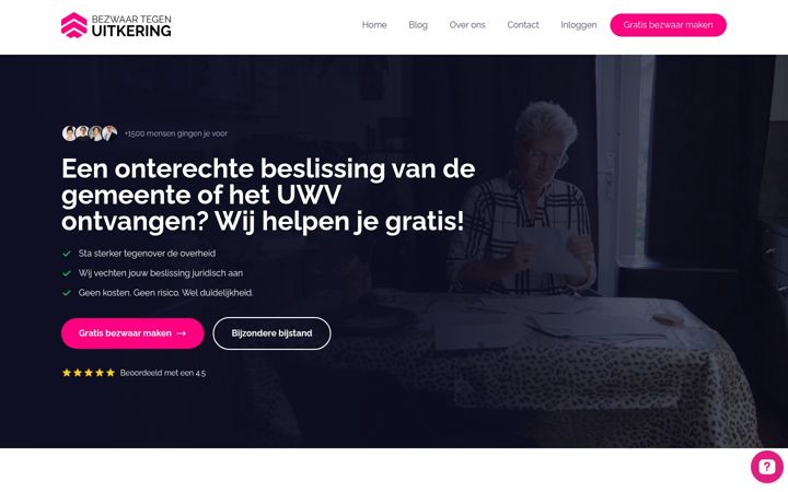 Ekrānuzņēmums no bezwaartegenuitkering.nl