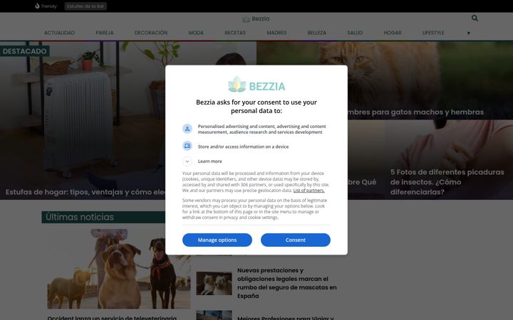 Screenshot of bezzia.com