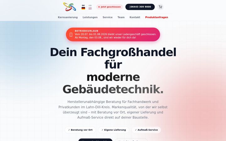 Screenshot of bf-gebaeudetechnik.de