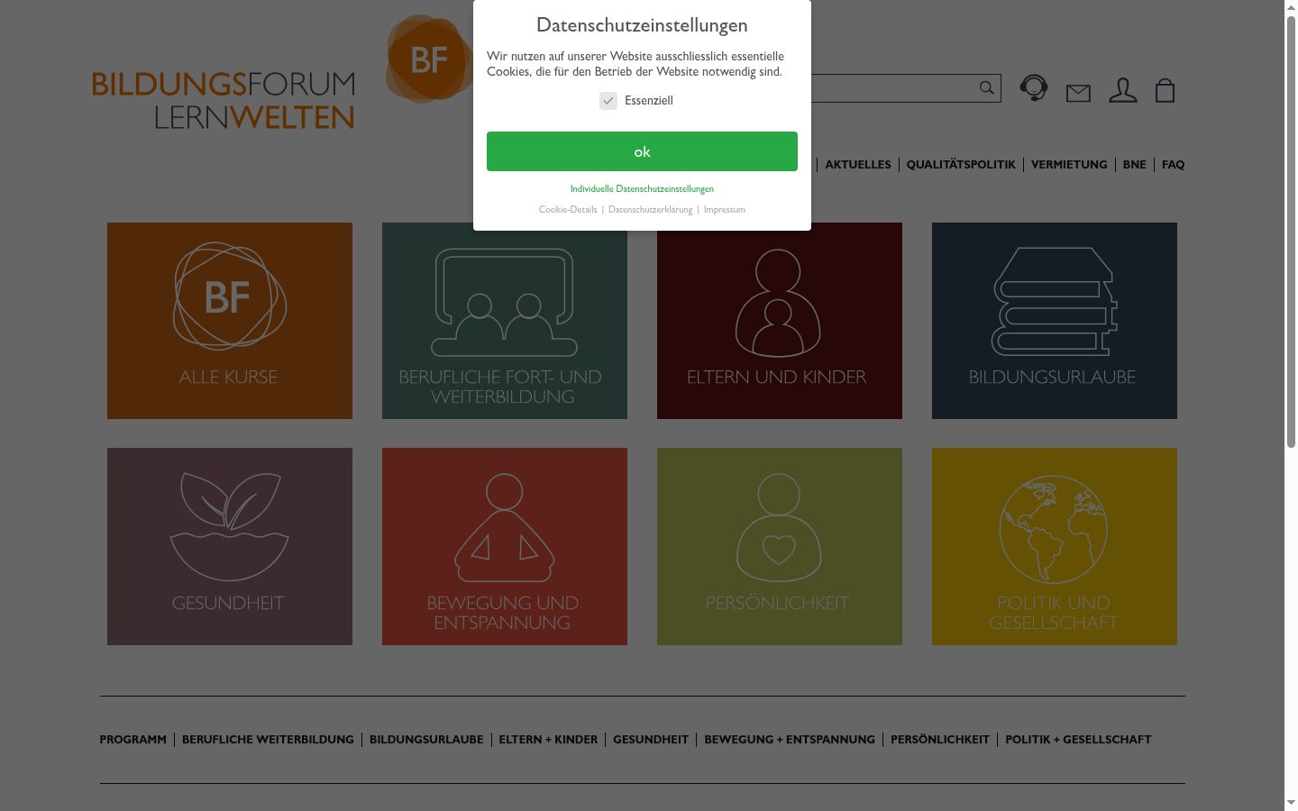 Skärmbild av samtyckesbannern som visades före någon interaktion