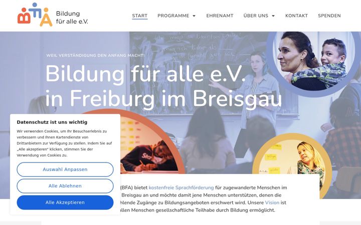 Screenshot of bfa-freiburg.de