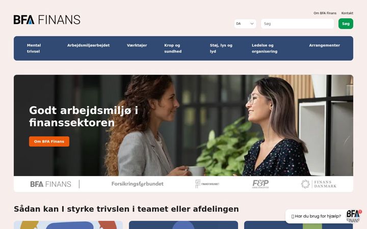 Screenshot of bfafinans.dk