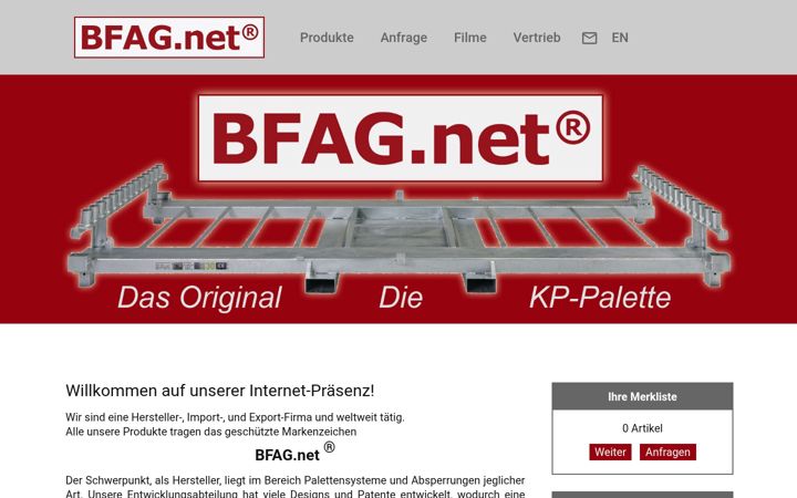 Screenshot of bfag.net