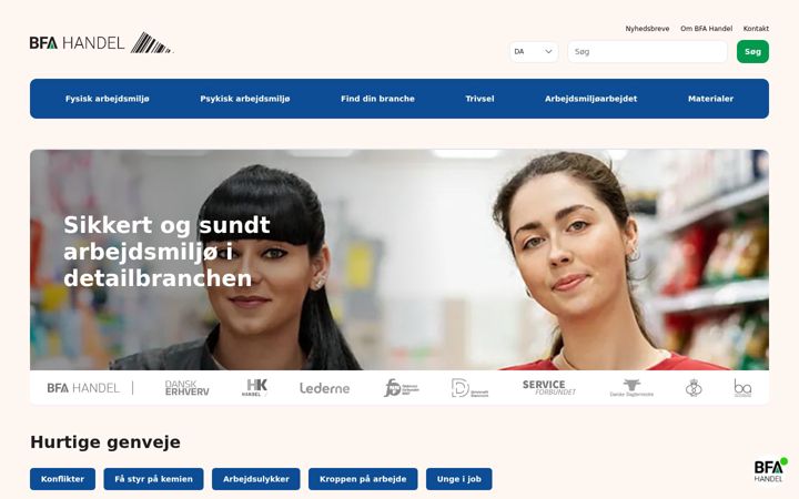 Screenshot of bfahandel.dk