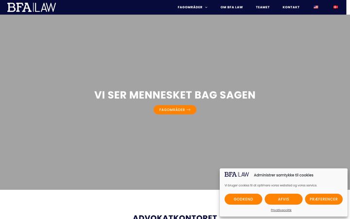 Screenshot of bfalaw.dk